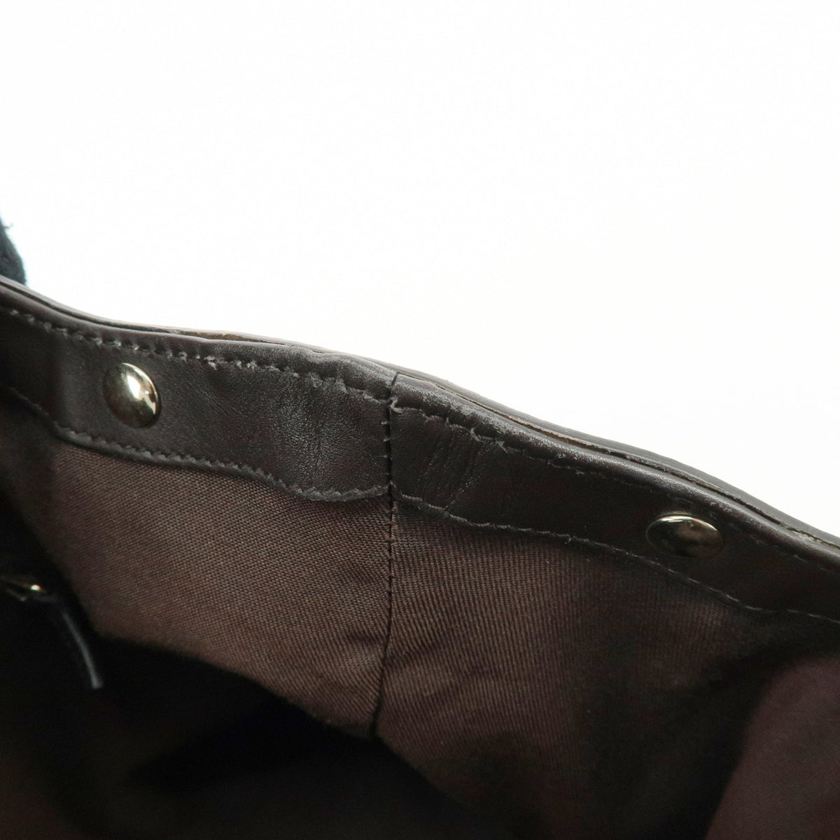 GUCCI GG Canvas Leather Hand Bag Shoulder Bag Toe Bag Brown 388919