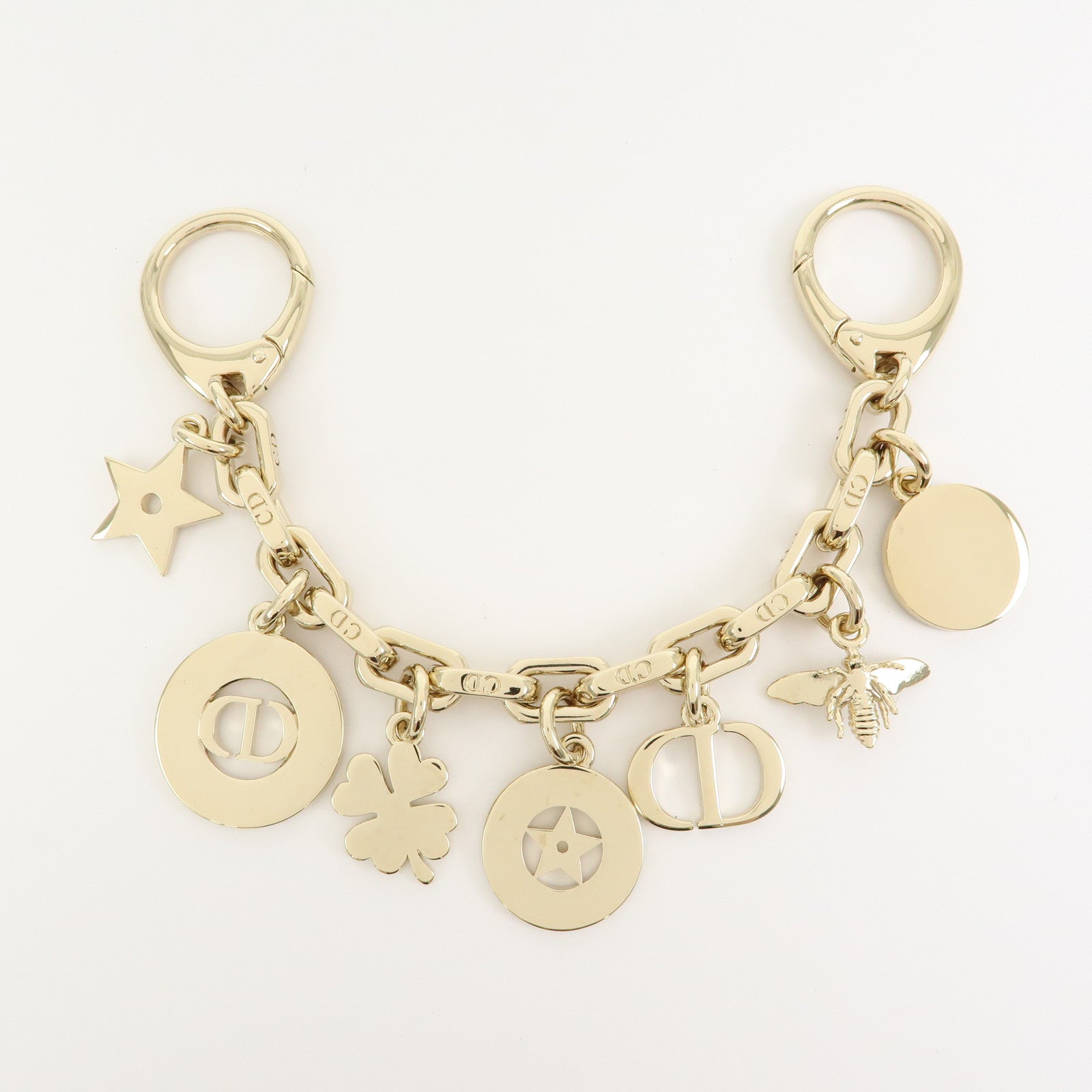 Christian Dior Logo S30 Montaigne Bee Star Metal Bag Charm Gold