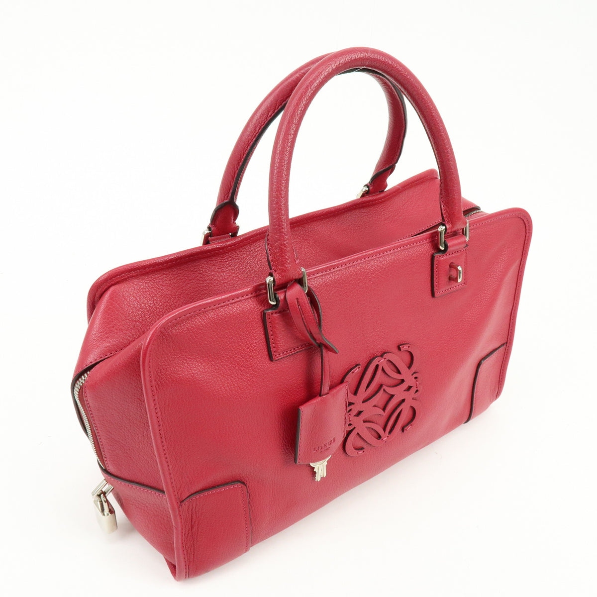 LOEWE Anagram Amazona 36 Hand Bag Boston Bag Wine Red