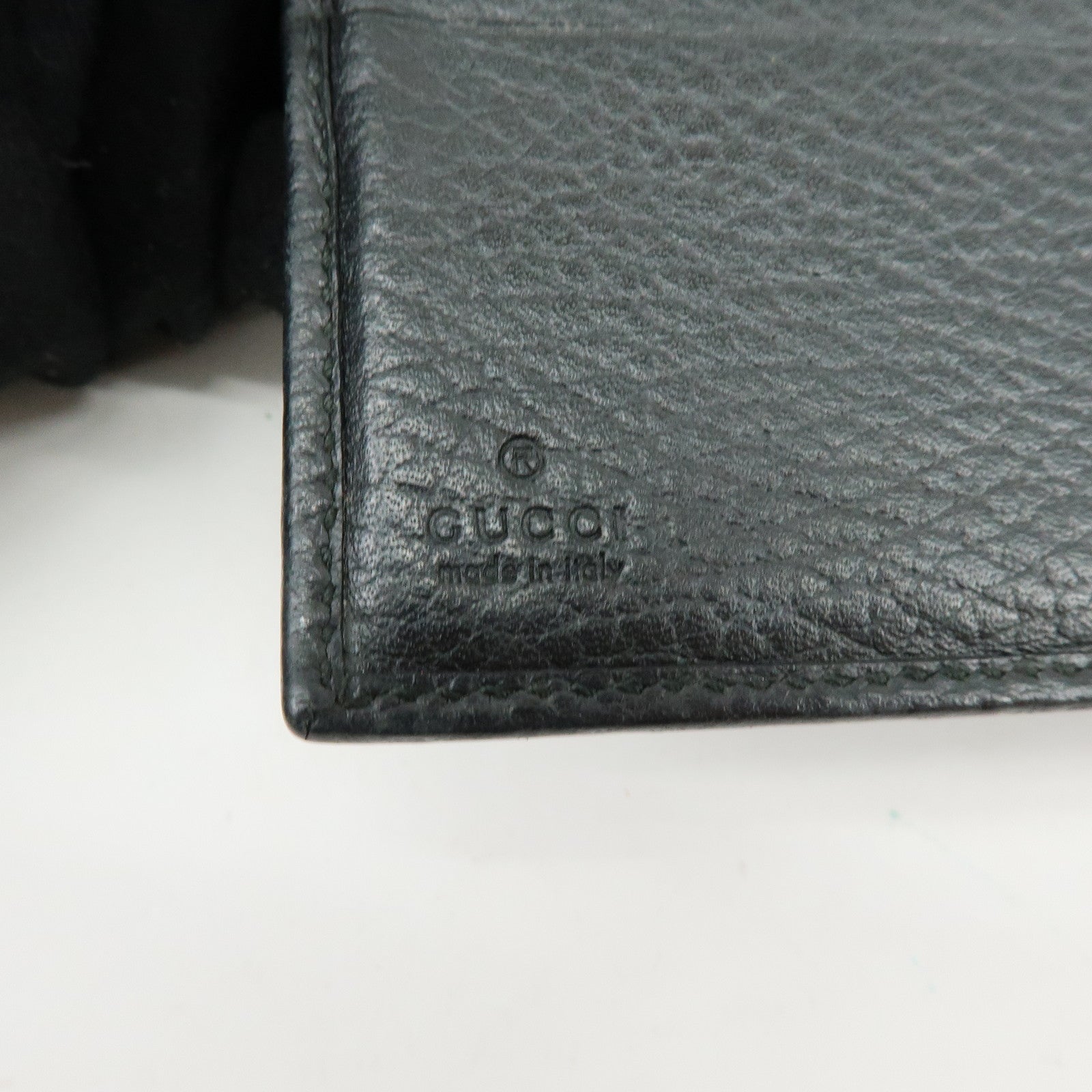 GUCCI GG Petit Marmont Leather Double Hook Compact Wallet Black 456122
