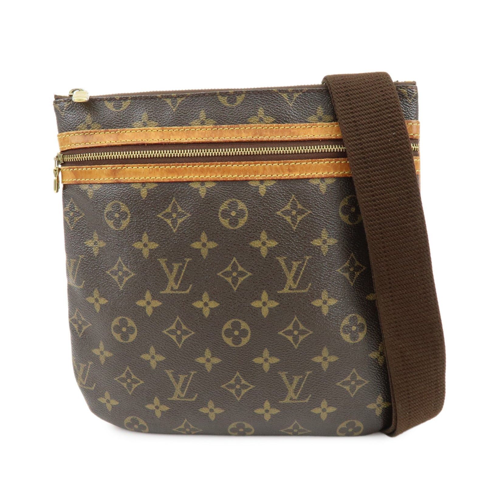 Louis Vuitton Monogram Pochette Bosphore Shoulder Bag Brown M40044