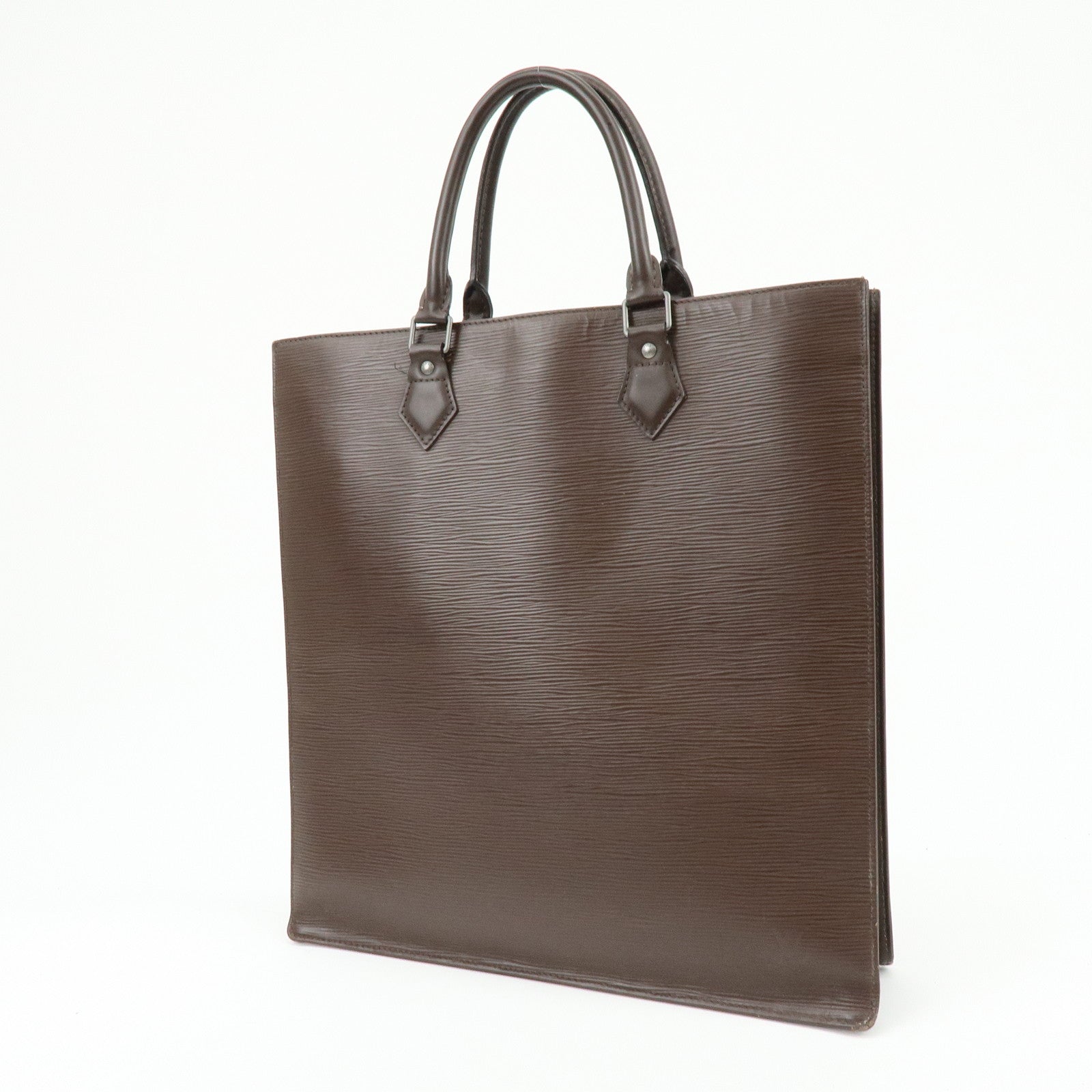 Louis Vuitton Epi Sac Plat Leather Hand Bag Tote Bag Mocha M59082