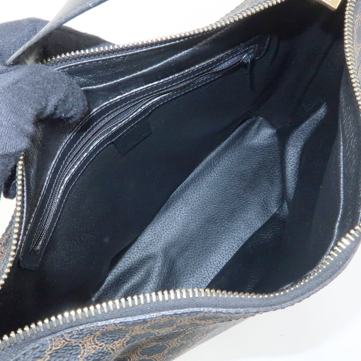 CELINE Macadam PVC Shoulder Bag Crossbody Bag Brown Black