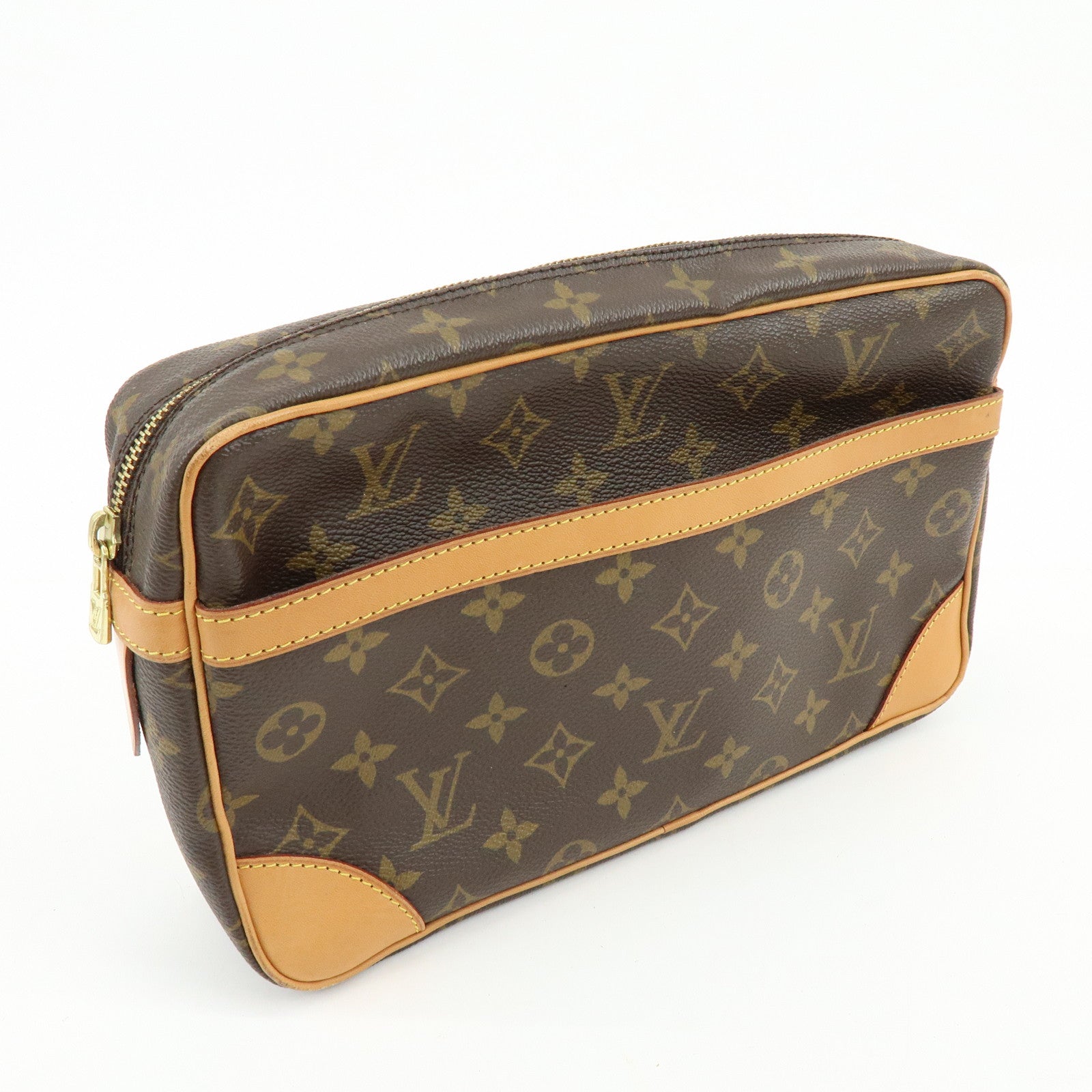 Louis Vuitton Monogram Compiegne 28 Pouch Clutch Bag Brown M51845
