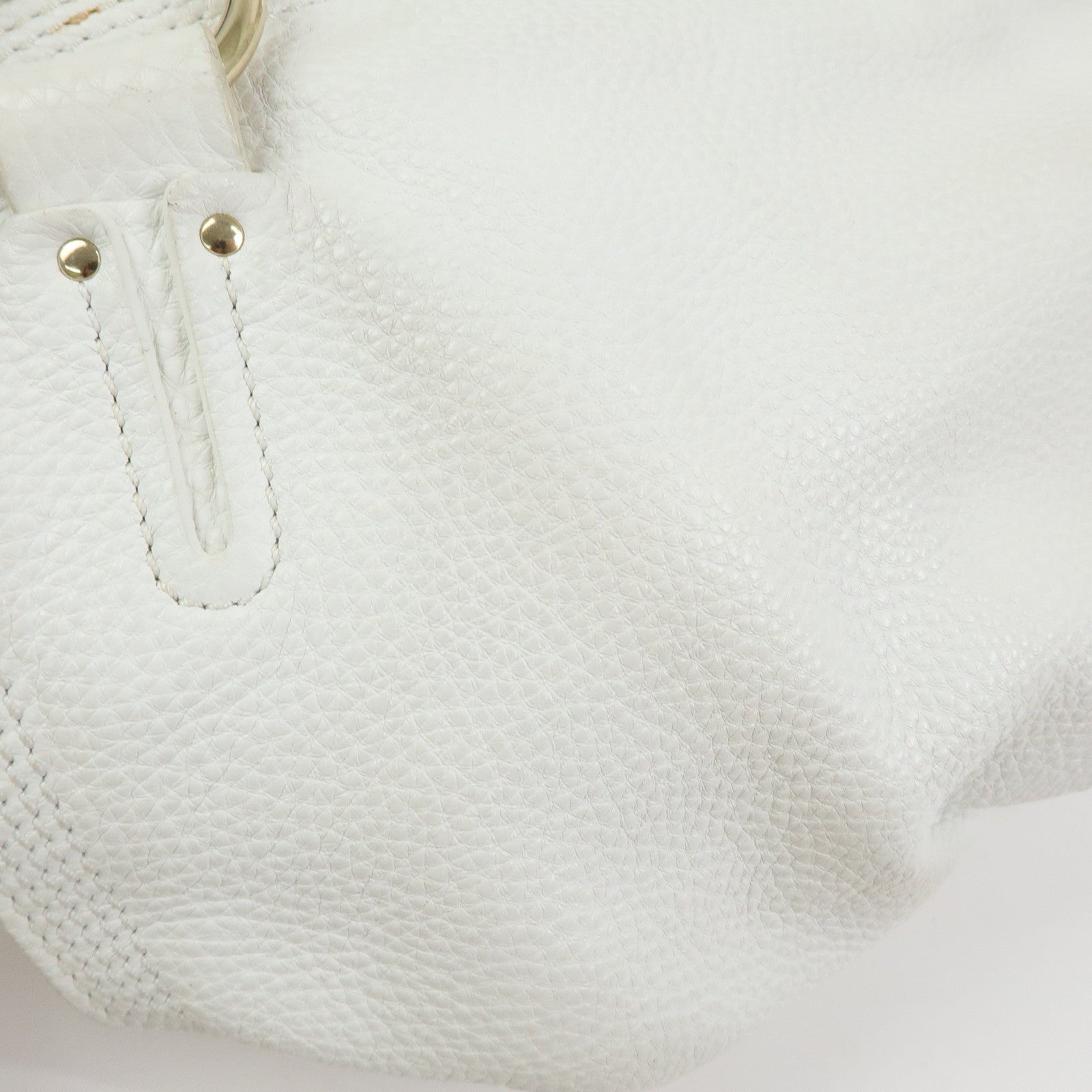Celine Bittersweet Leather Shoulder Bag Hand Bag Hobo Bag White