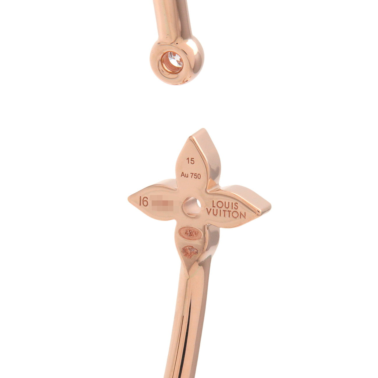 Louis Vuitton Blossom Twist Bracelet K18 750PG Diamonds Size S Q95690