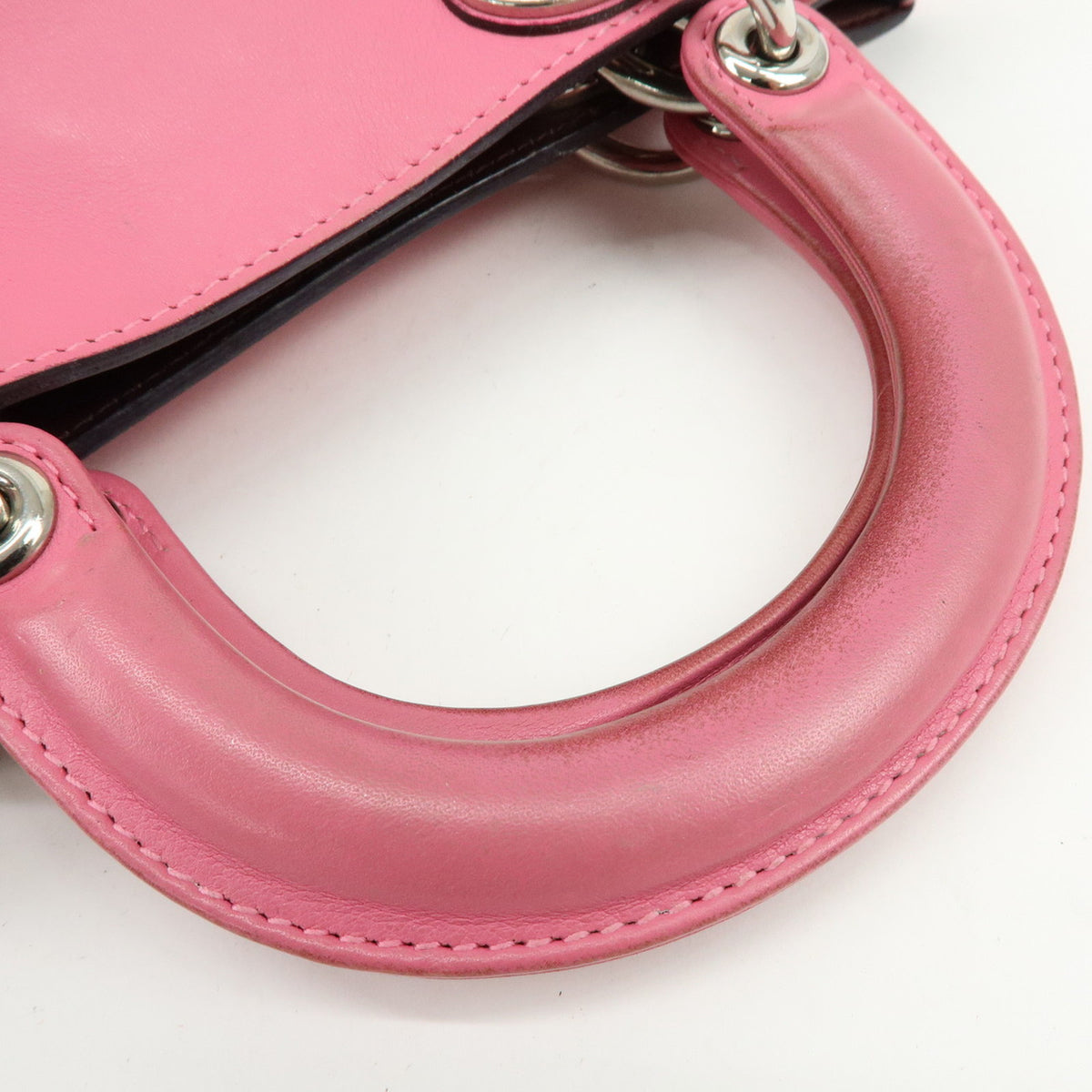 Christian Dior Diorissimo Leather 2Way Bag Hand Bag Shoulder Bag Pink