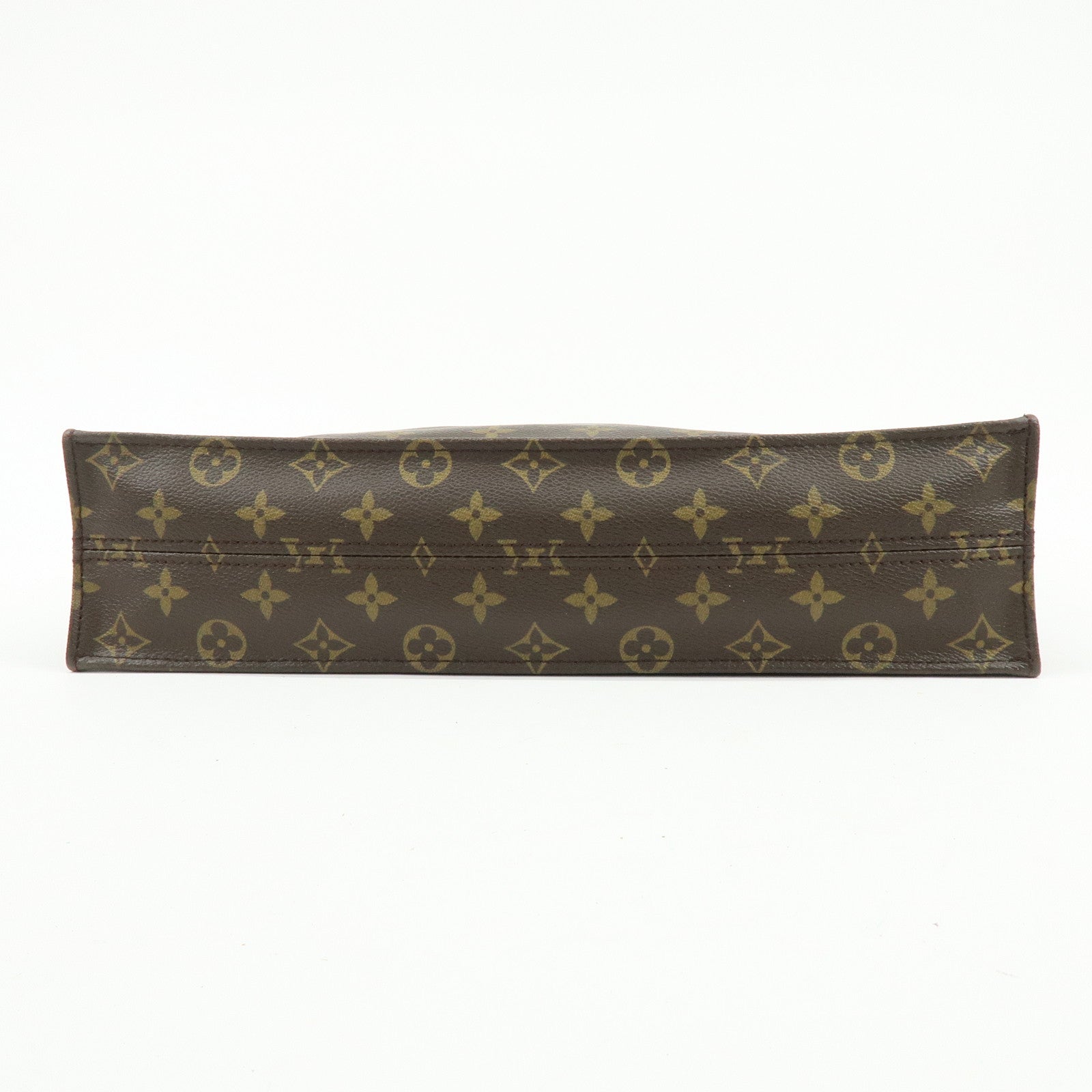 Louis Vuitton Monogram Sac Plat Tote Bag Hand Bag Brown M51140