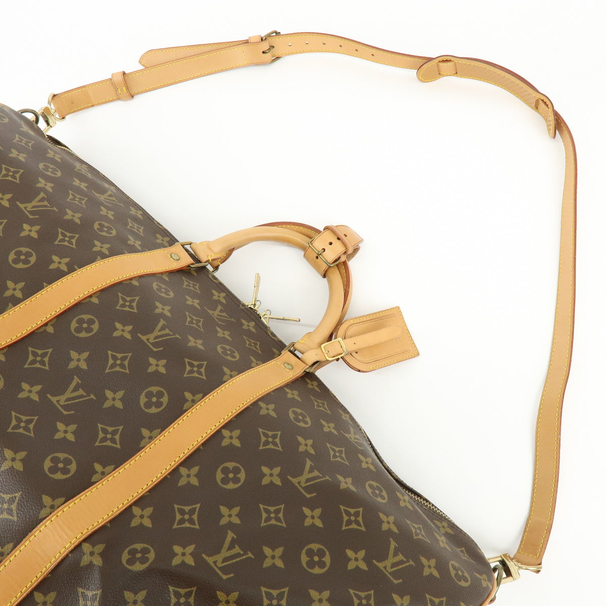 Louis Vuitton Monogram Keep All Bandouliere 60 Boston Bag Brown M41412