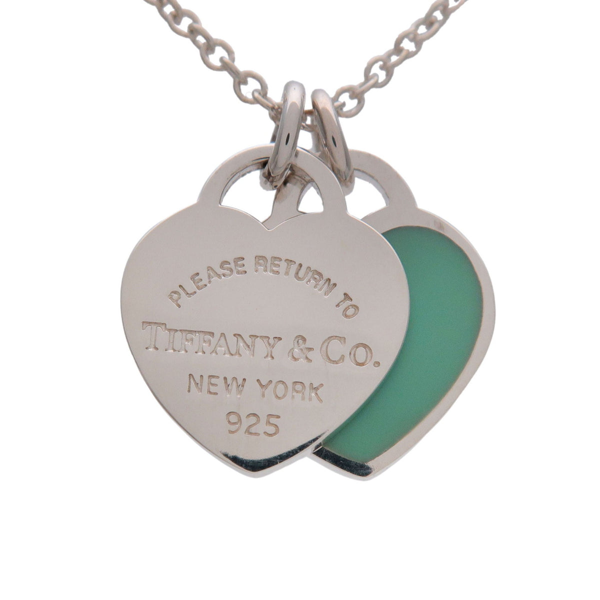 Tiffany & Co Return to Tiffany Mini Double Heart Tag Necklace SV925