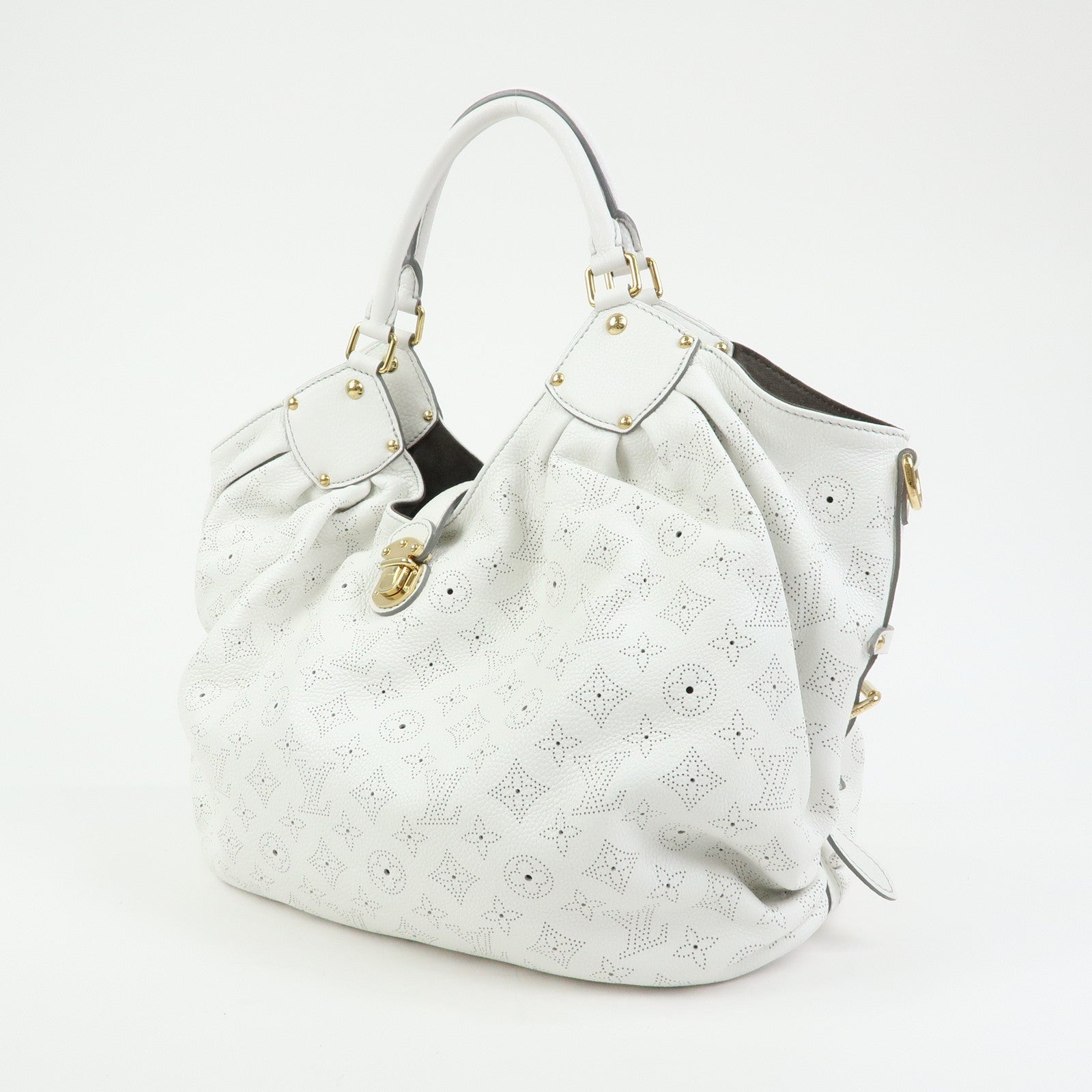Louis Vuitton Monogram Mahina XL Leather Shoulder Bag Blanc M95715