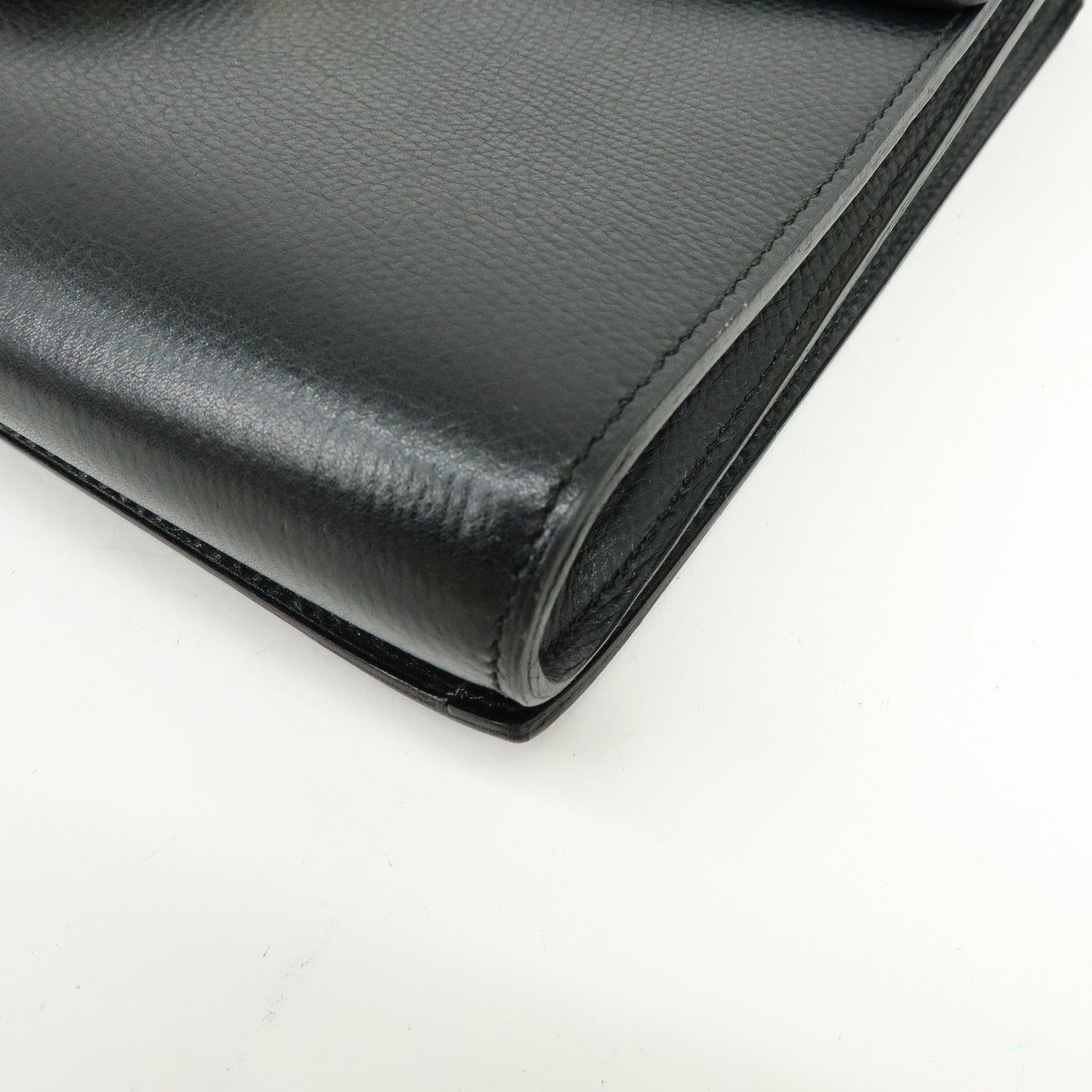 DELVAUX Leather Shoulder Bag Hand Bag Black