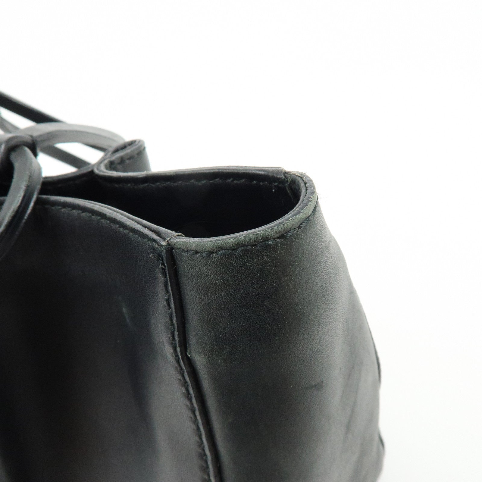 GUCCI Leather Tote Bag Shoulder Bag Hand Bag Black 94898
