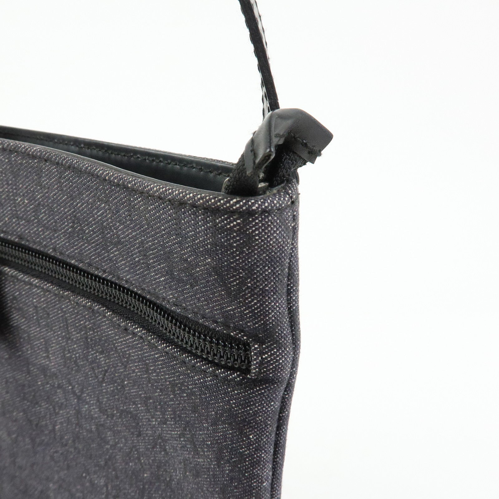 BVLGARI Logo Mania Canvas Leather Shoulder Bag Crossbody Bag Black