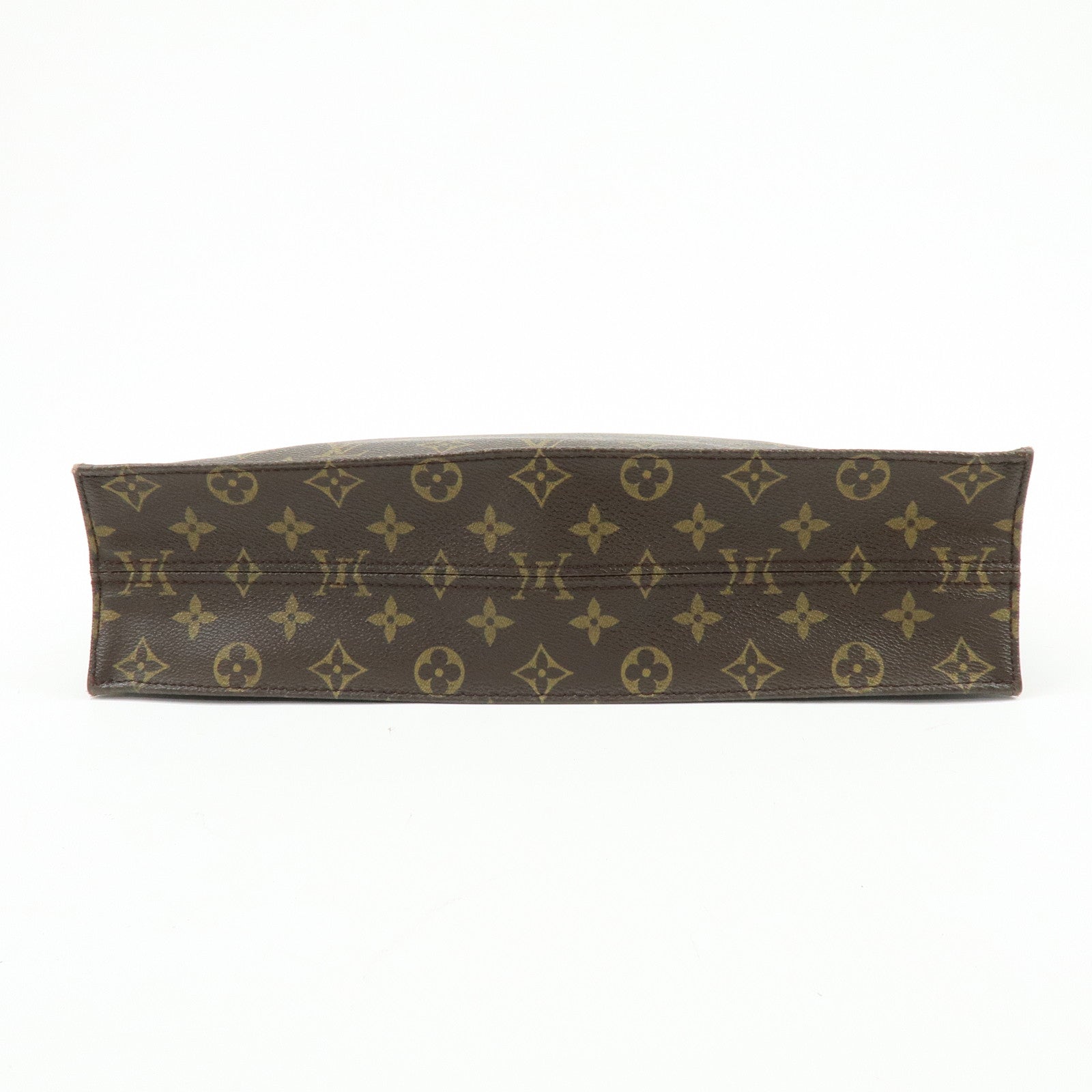 Louis Vuitton Monogram Sac Plat Tote Bag Hand Bag Brown M51140