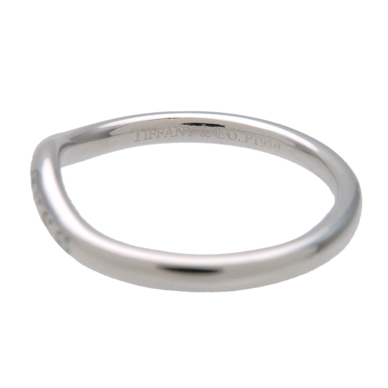 Tiffany & Co Curved Band 9P Diamond Ring PT950 Platinum US4 EU47 HK8.5