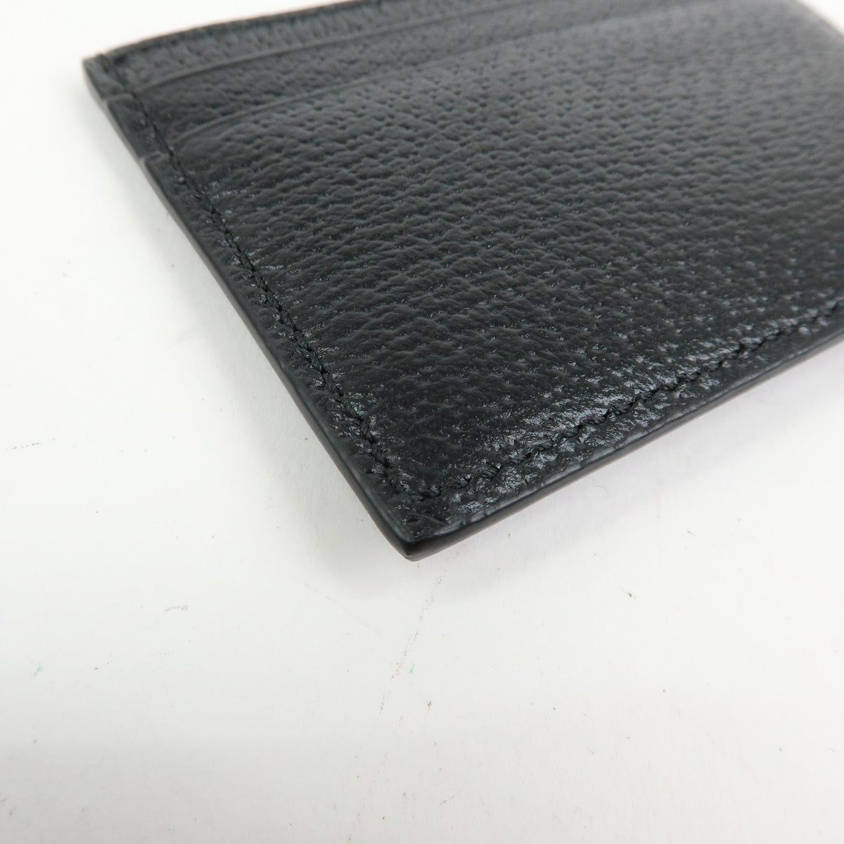 GUCCI Animalier Leather Card Case Card Holder Bee Motif Black 523685