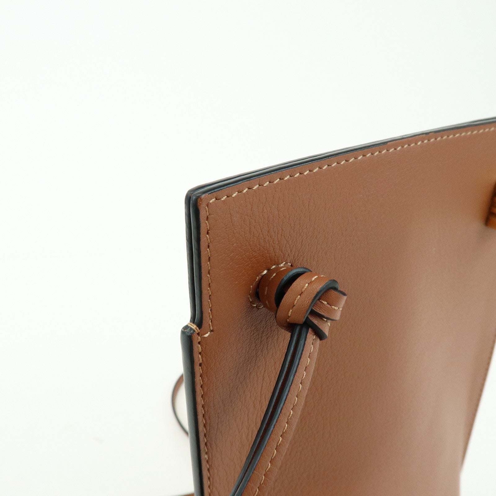 LOEWE Anagram Leather Dice Pocket Shoulder Bag Crossbody Bag Brown