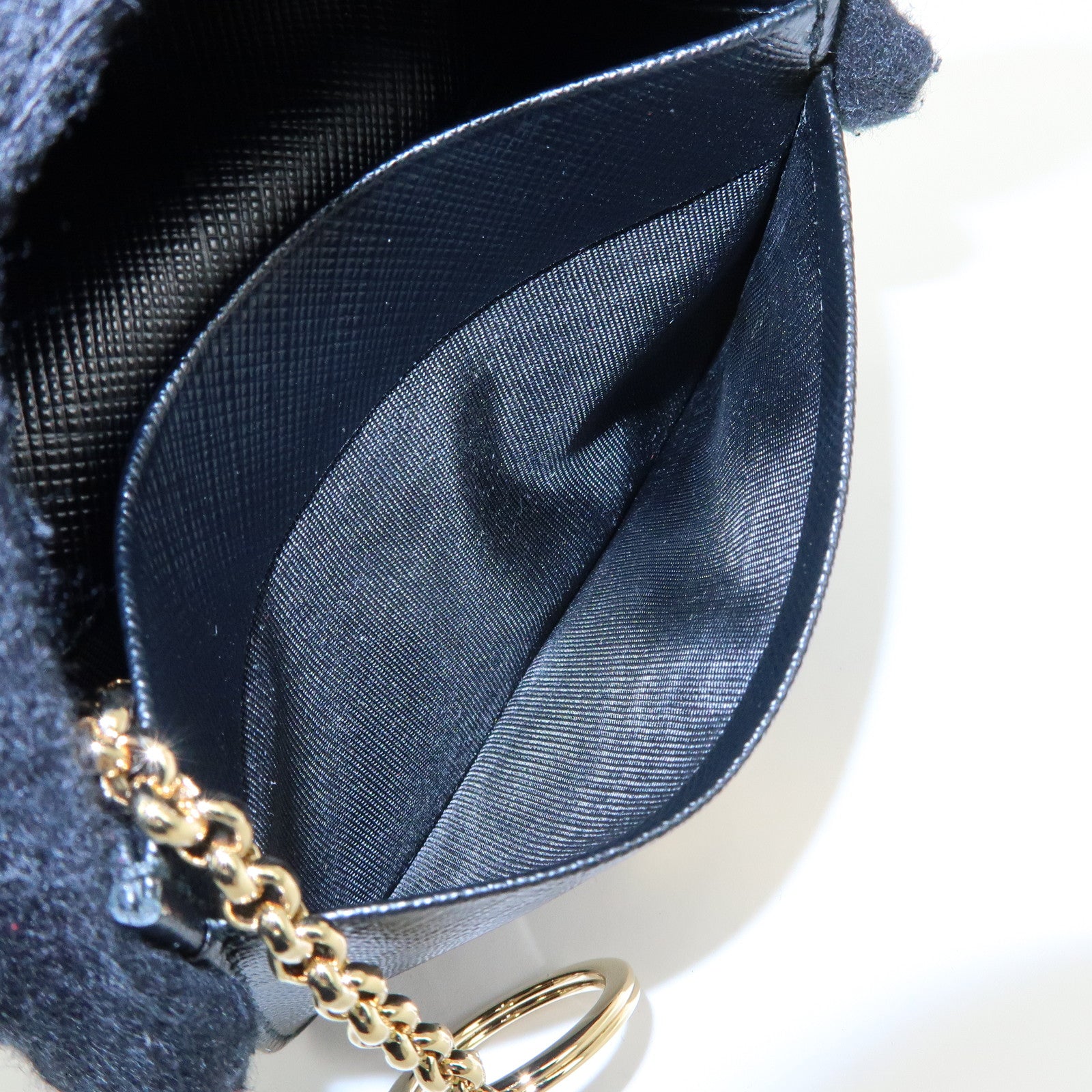 Ferragamo Gancini Embossed Leather Card Case Card Holder Black