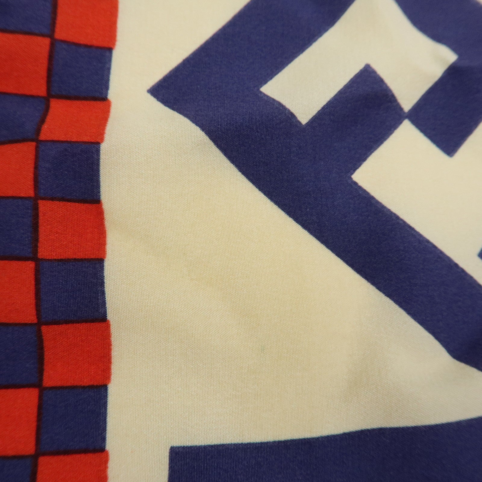 FENDI FF Logo Silk 100% Scarf White Blue Red