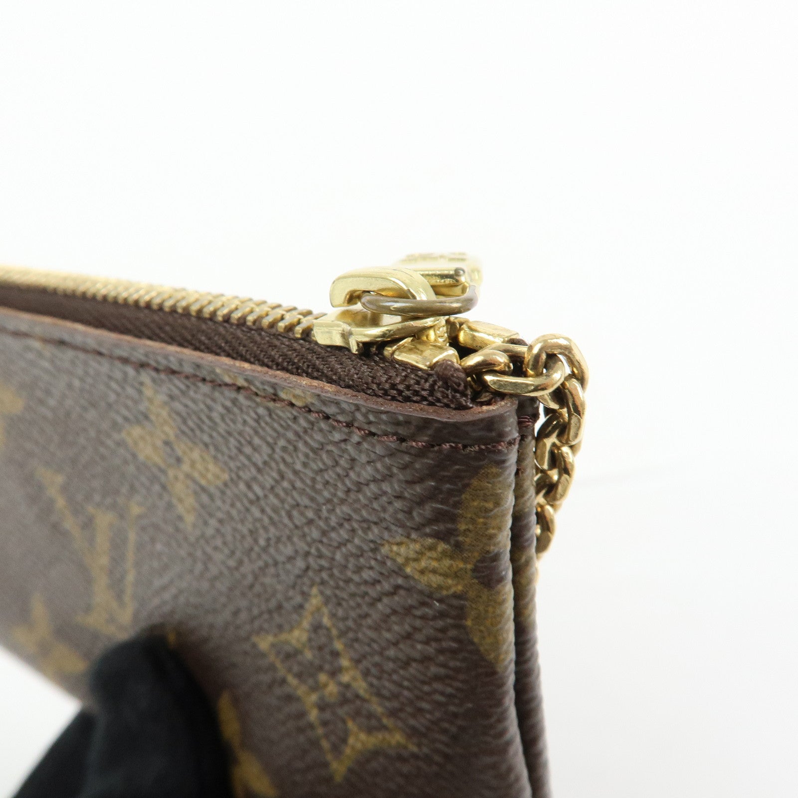 Louis Vuitton Monogram Pochette Cles Coin Case Key Case Brown M62650