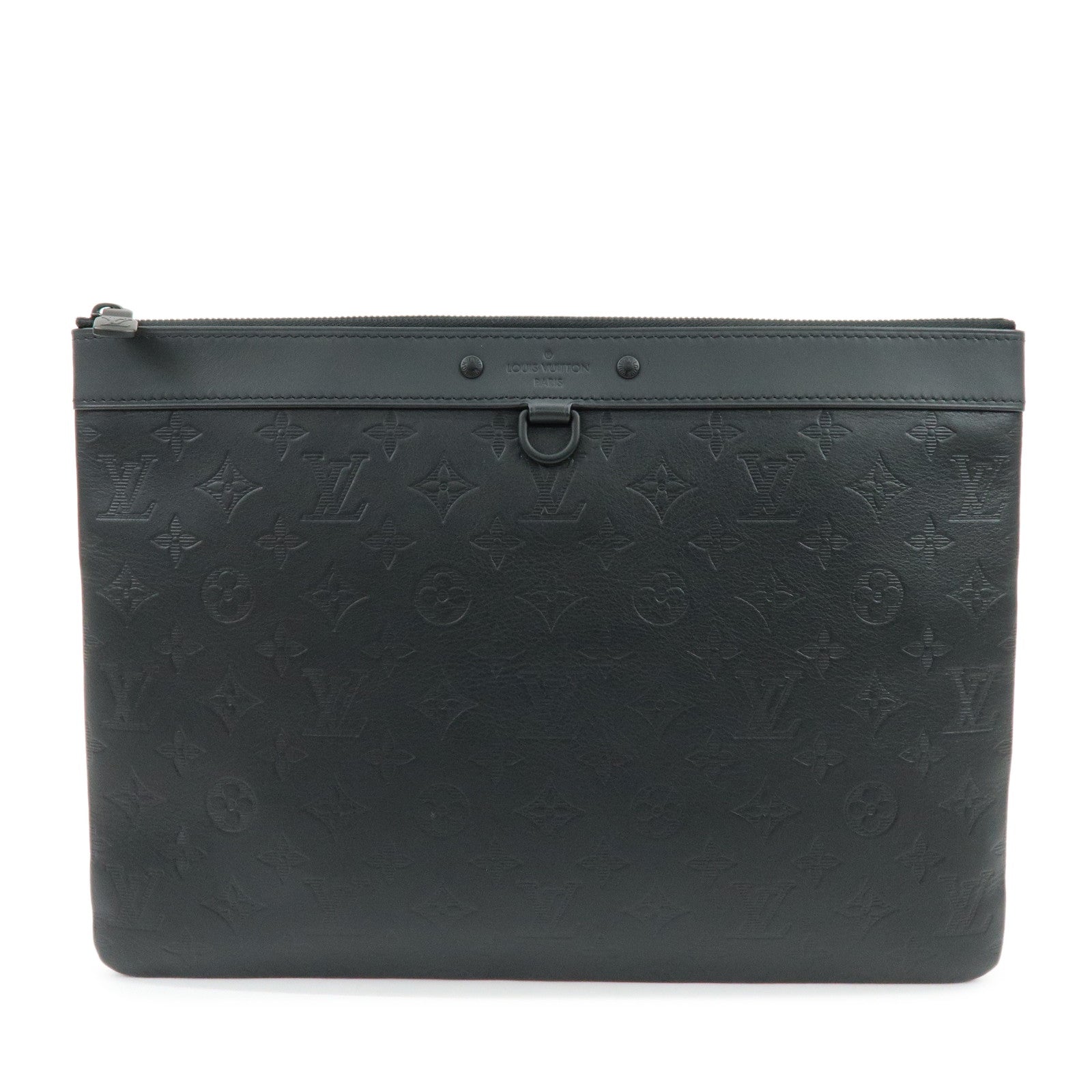 Louis Vuitton Monogram Shadow Pochette Discovery Cluth Bag Black M62903
