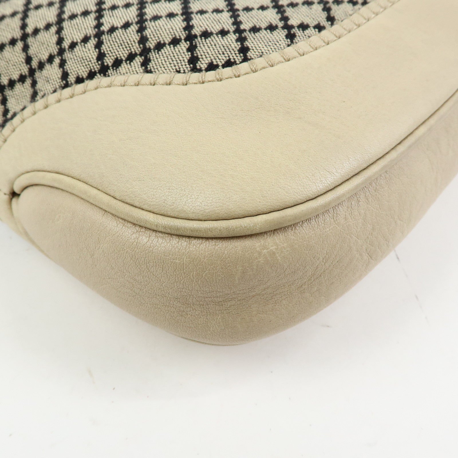 GUCCI New Jackie Bamboo Diamante Canvas Leather 2Way Bag 246907