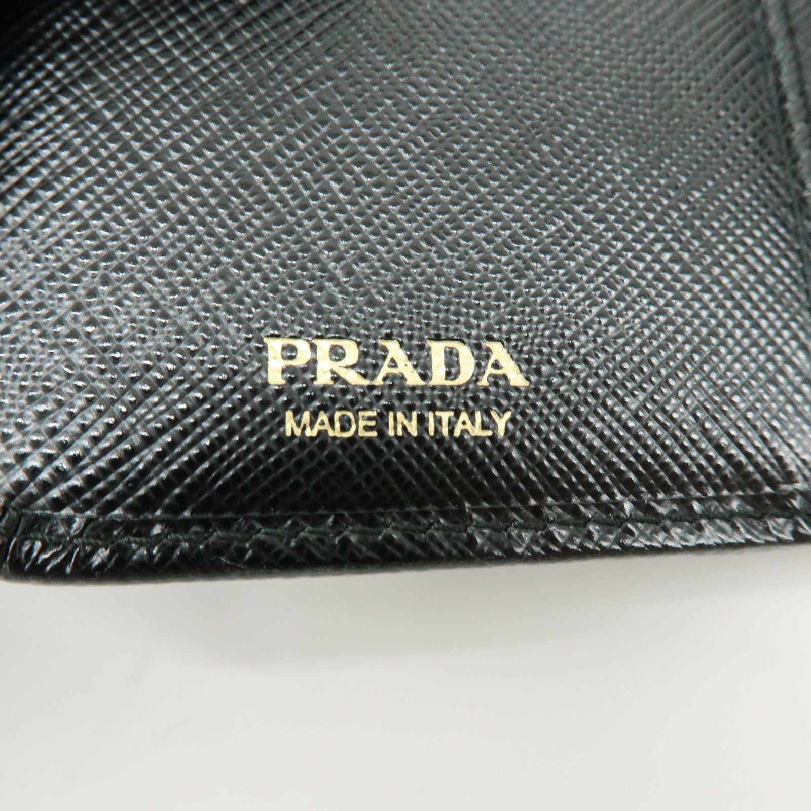 PRADA Saffiano Leather Compact Bi-fold Wallet Black 1ML225