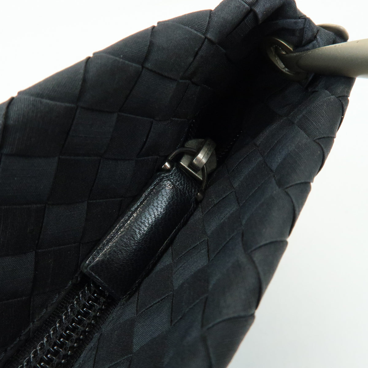 BOTTEGA VENETA Intrecciato Nylon Leather Shoulder Bag Hand Bag Black