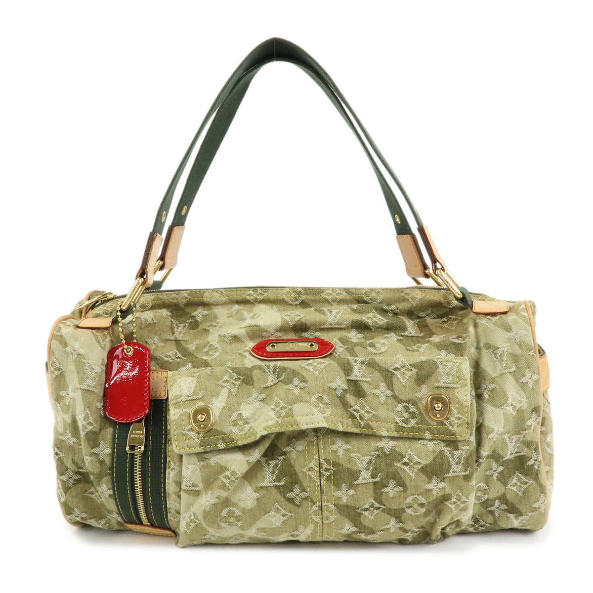 Louis Vuitton Monogramouflage Lys Denim Leather Boston Bag Green M95771