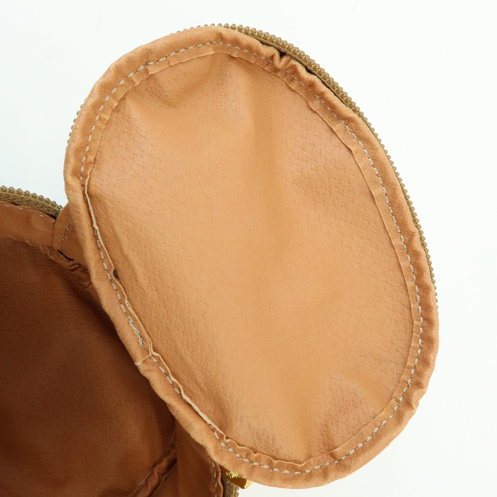 CELINE Macadam PVC Canvas Leather Mini Pouch Vanity Bag Brown