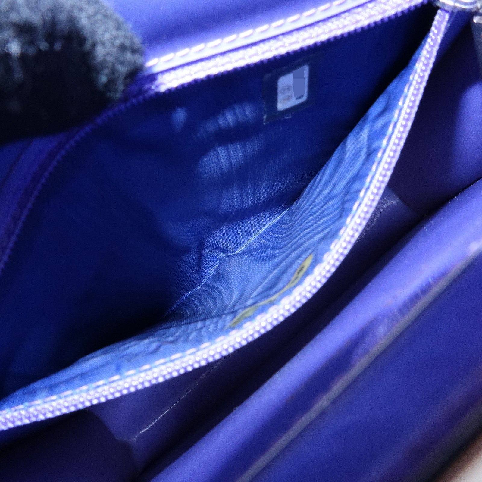 CHANEL COCO Mark Vinyl Hologram Logo Chain Shoulder Bag Purple