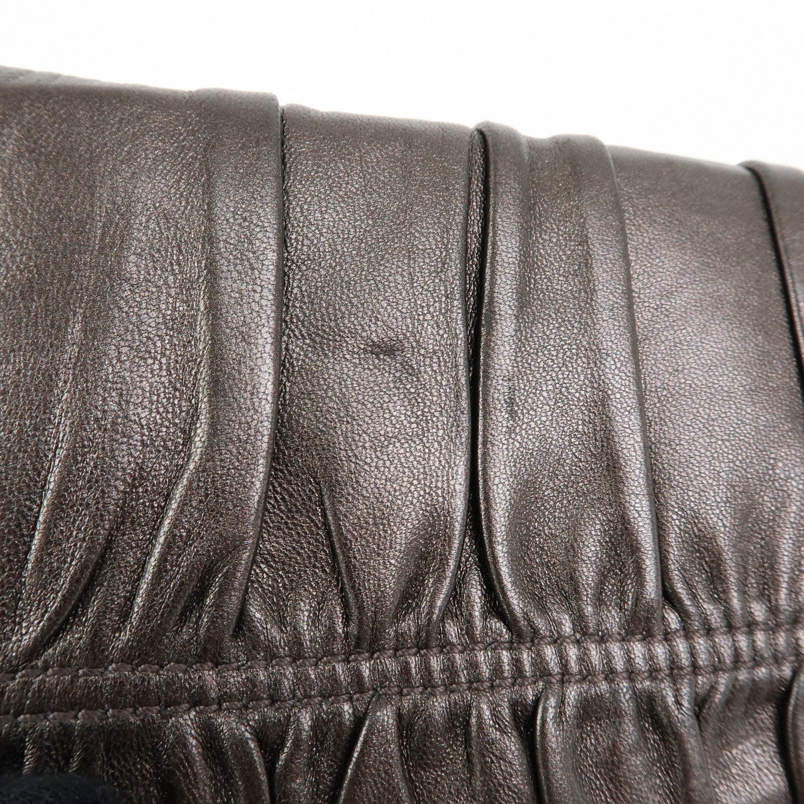 PRADA Logo Nappa Gaufre Leather Flap Bi-fold Long Wallet Bronze 1M1132