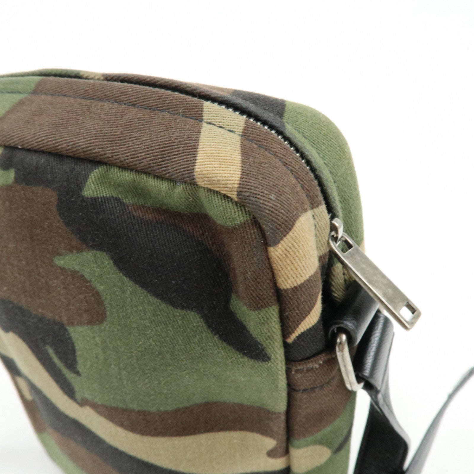 SAINT LAURENT PARIS Canvas Leather Shoulder Bag Camouflage 581700