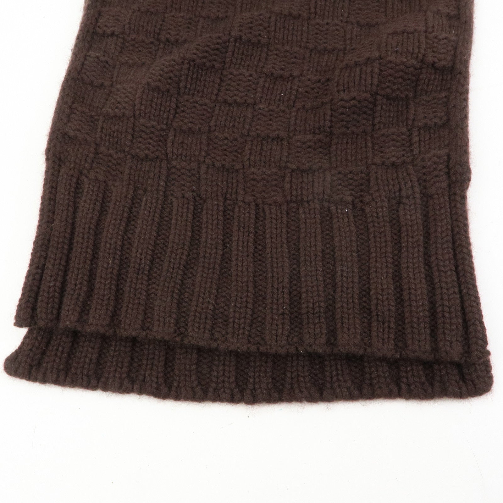 Louis Vuitton Damier Echarpe Helsinki Cashmere 100% Scarf Dark Brown