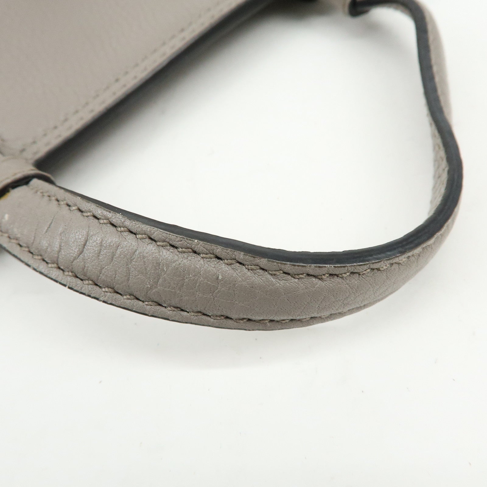 GUCCI Bamboo Leather 2WAY Bag Shoulder Bag Grey 392013