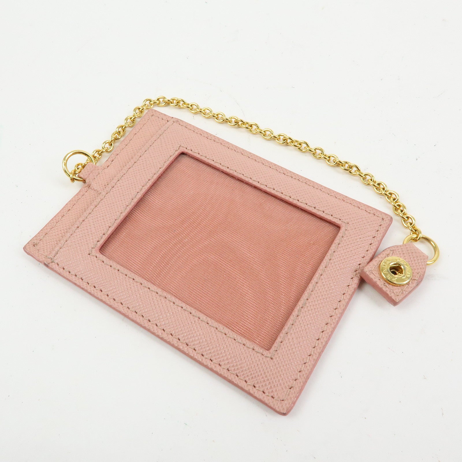 PRADA Logo Ribbon Saffiano Leather Long Wallet Pink 1M1132