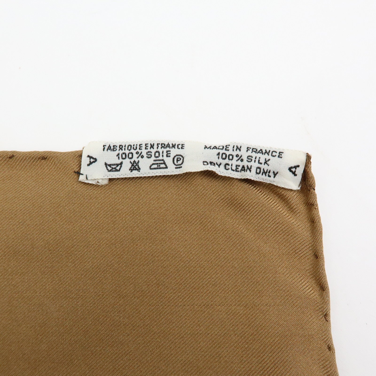 HERMES Carre 90 Silk 100% Scarf Ferronnerie Brown Gold