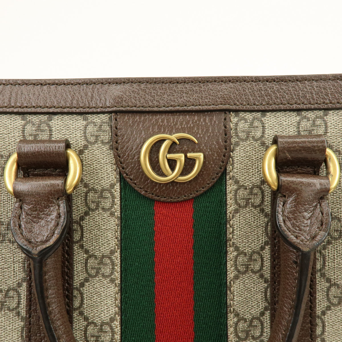 GUCCI Sherry Ophidia GG Supreme Leather 2Way Shoulder Bag Brown 724685