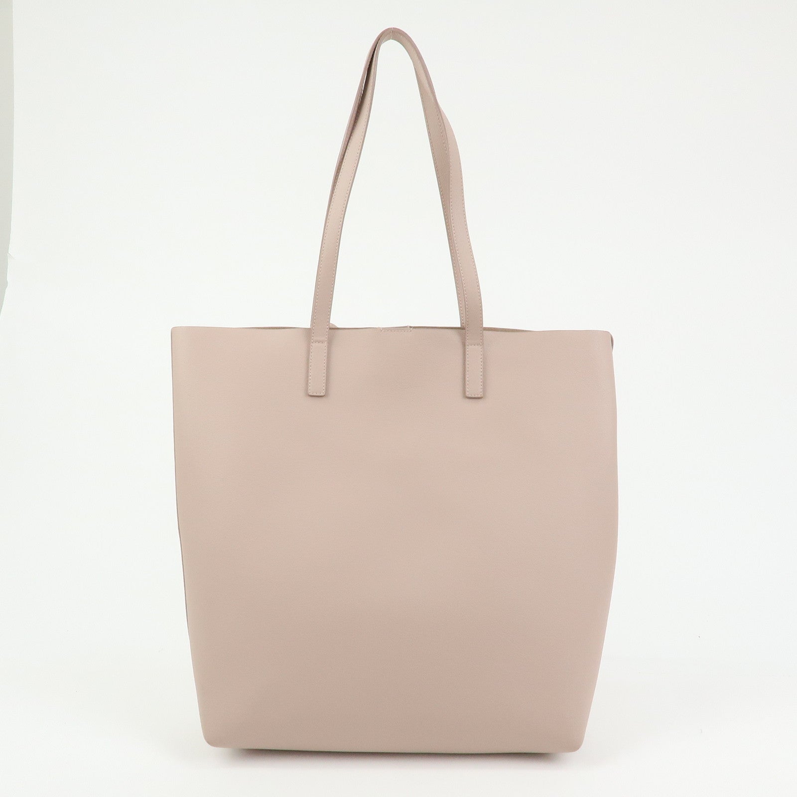 SAINT LAURENT PARIS Casandra Leather Tote Bag Shoulder Bag Pink Beige