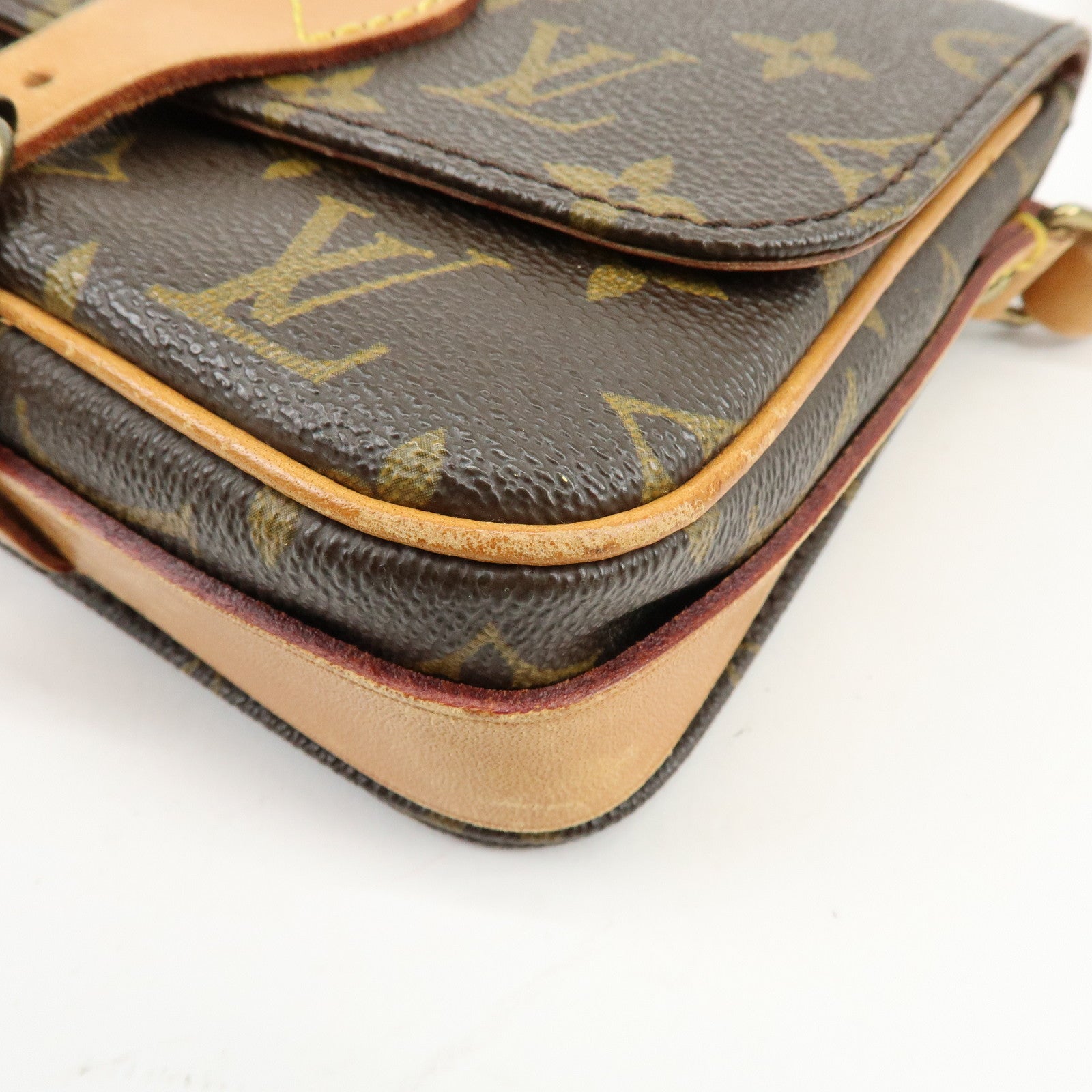 Louis Vuitton Monogram Mini Cartouchiere Shoulder Bag Brown M51254