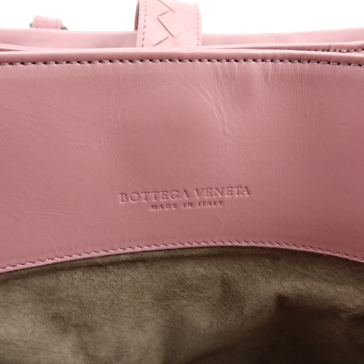 BOTTEGA VENETA Intrecciato Rome Leather 2Way Shoulder Bag Hand Bag Pink