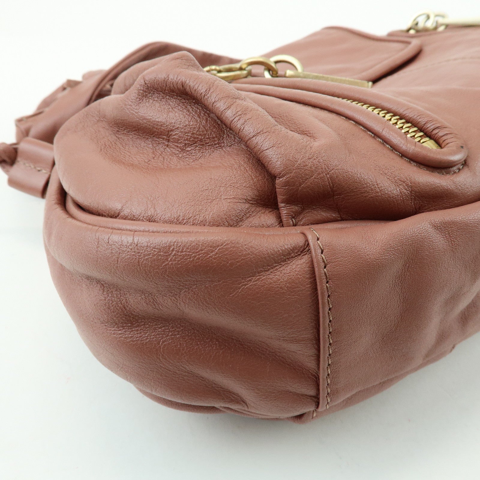Chloe See by Chloe Leather Shoulder Bag Hand Bag Tassel Charm Pink