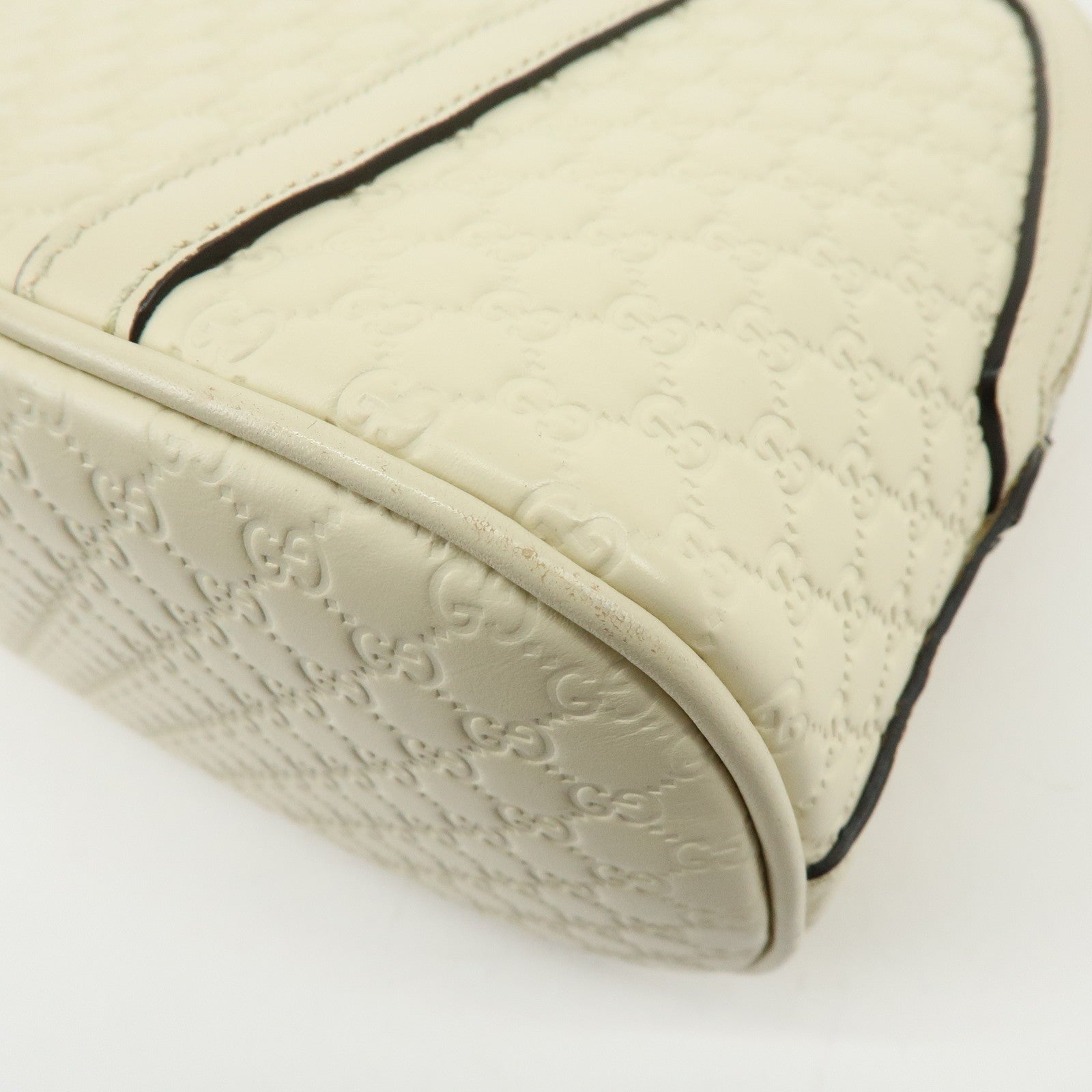 GUCCI Micro Guccissima Leather 2WAY Bag Hand Bag Ivory 449654