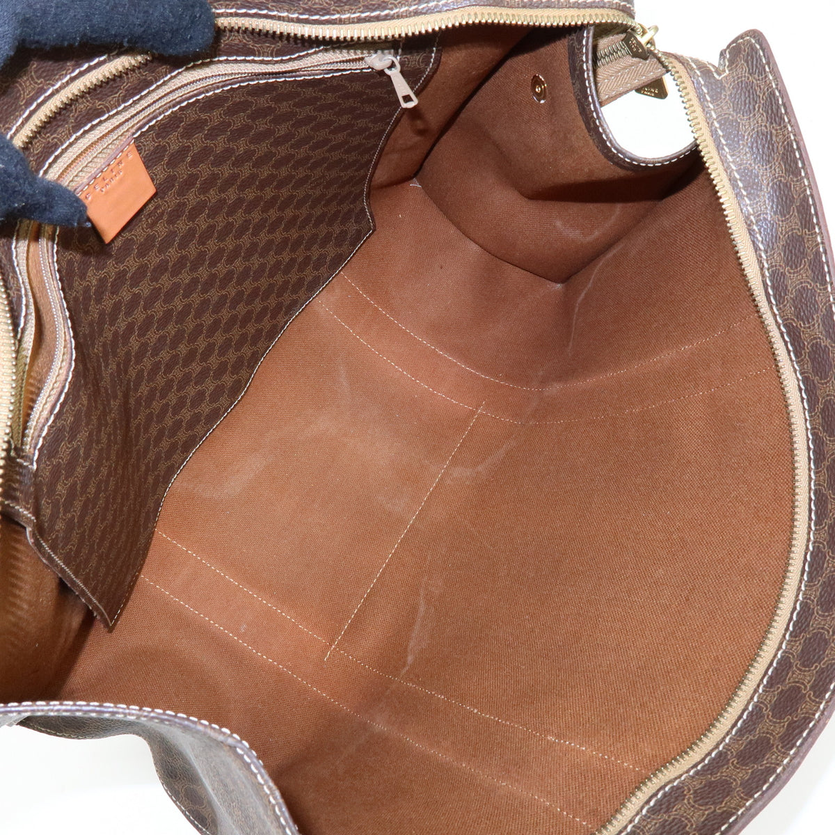 CELINE Macadam PVC Leather Shoulder Bag Hand Bag Brown