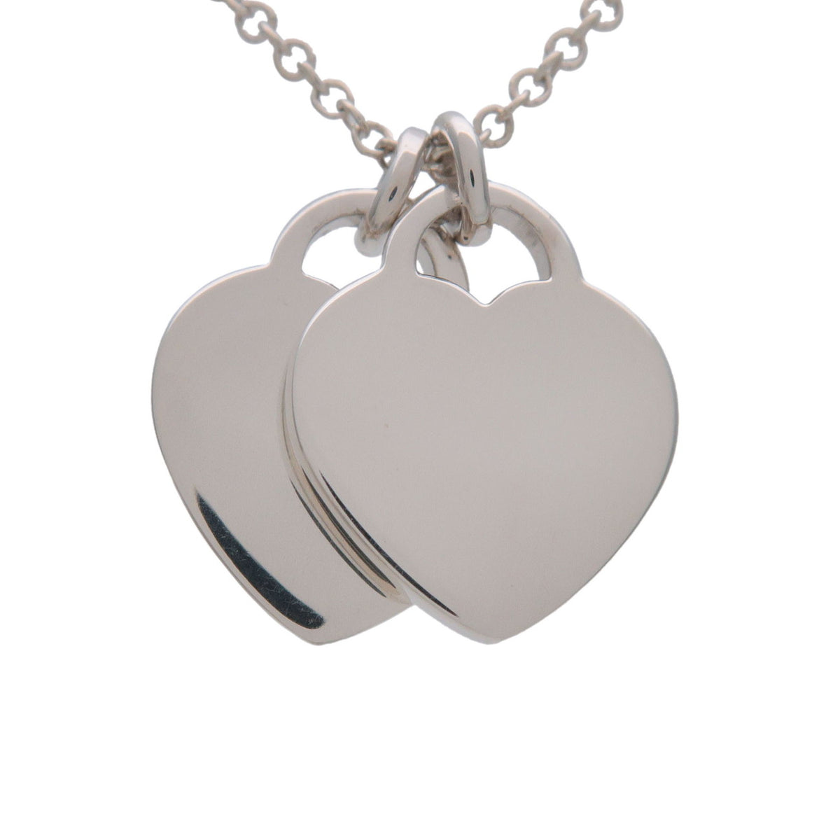 Tiffany & Co Return to Tiffany Mini Double Heart Tag Necklace SV925