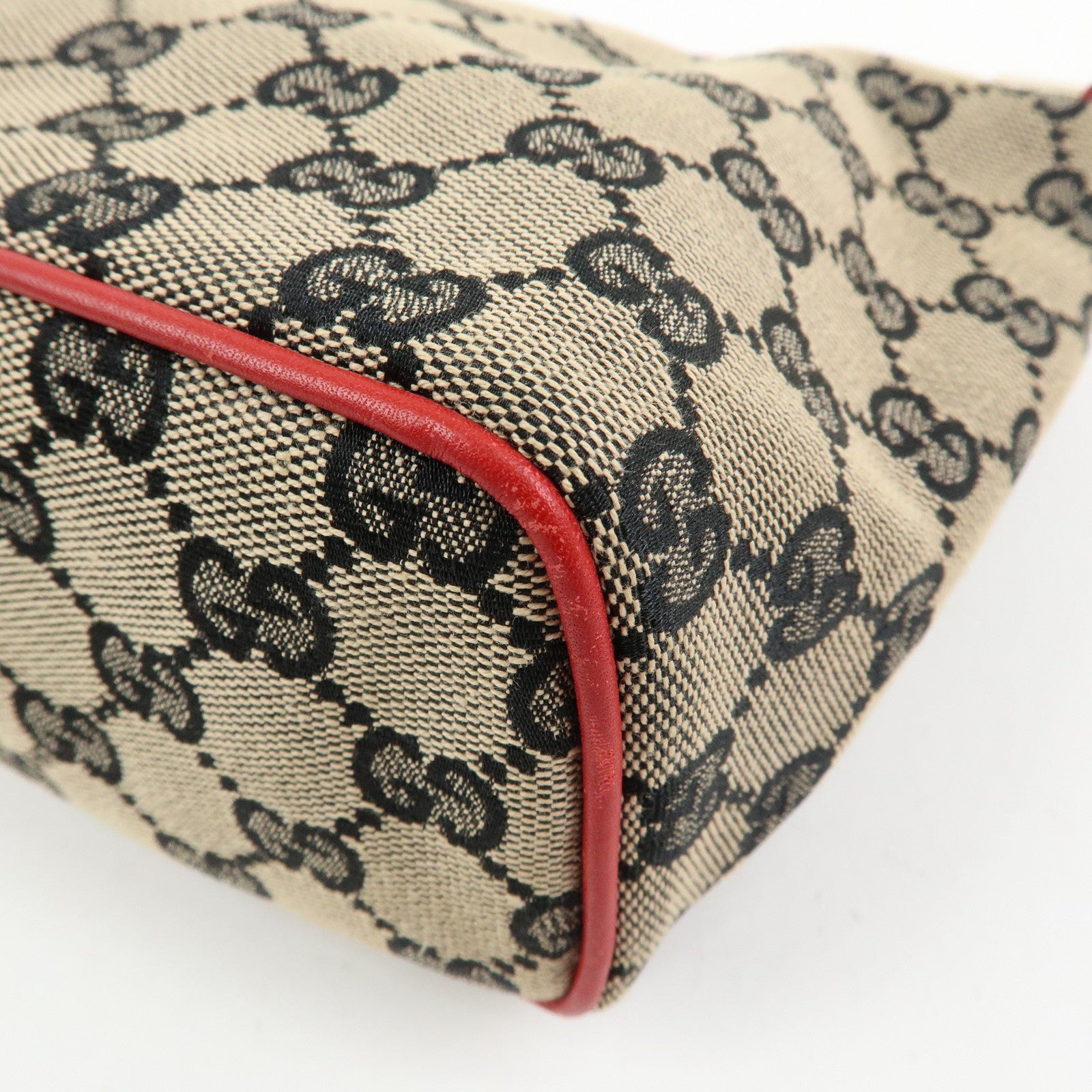 GUCCI GG Canvas Leather Vanity Accessory Pochette Mini Pouch 0391147
