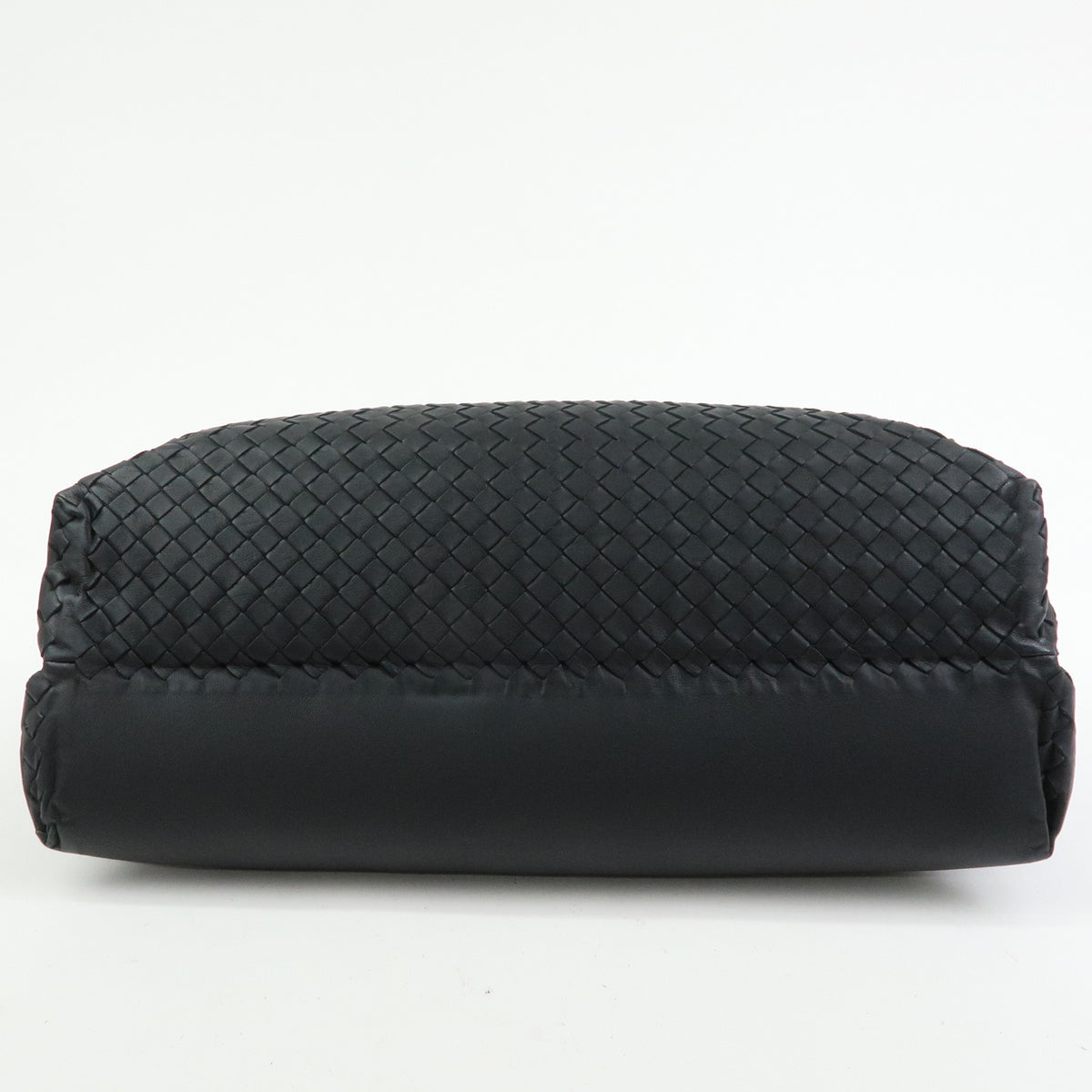 BOTTEGA VENETA Intrecciato Leather Boston Bag Shoulder Bag Black