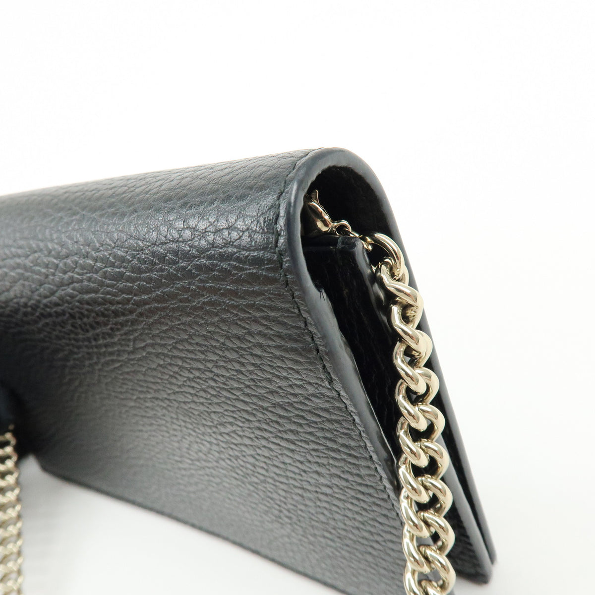GUCCI Interlocking G Calf Leather Chain Wallet Shoulder Bag 466506
