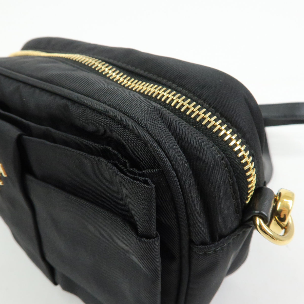 PRADA Nylon Leather Mini Shoulder Bag Crossbody Bag Black